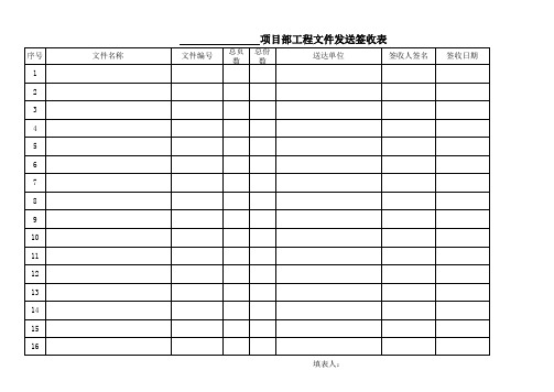 8项目部工程文件发送签收表