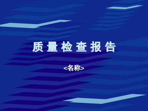 质量检查报告PPT模板