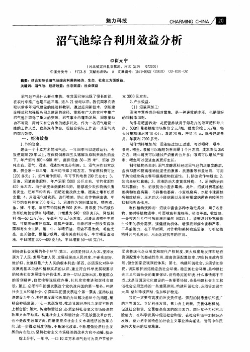 沼气池综合利用效益分析