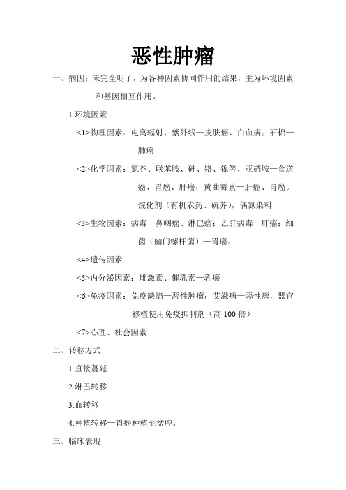 恶性肿瘤的形成原因及检查方法