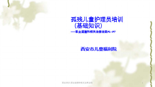 职业培训 (职业道德和相关法律法规)课件