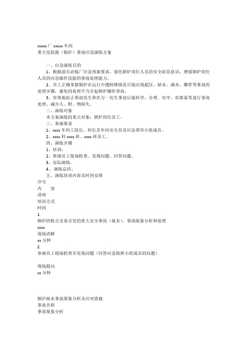 锅炉反事故演习