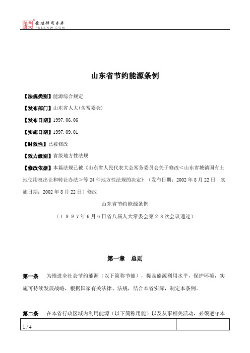 山东省节约能源条例