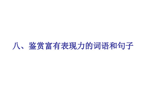 鉴赏富有表现力的词语和句子