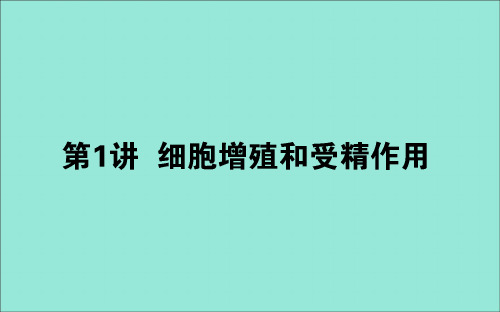 2020版高考生物二轮复习3.1细胞增殖和受精作用课件