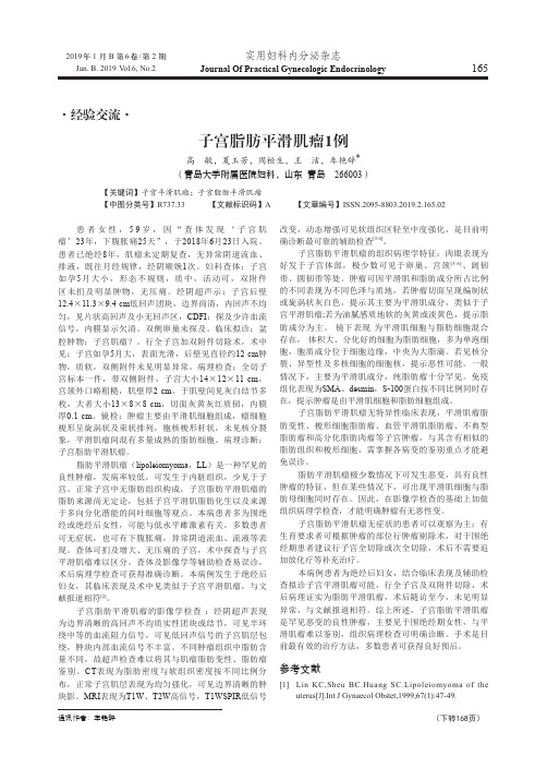 子宫脂肪平滑肌瘤1例