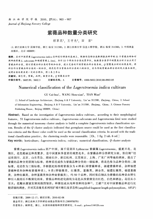 紫薇品种数量分类研究