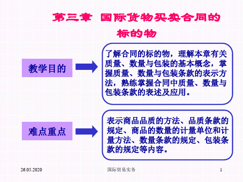 国际贸易实务—商品的品质数量包装共63页文档