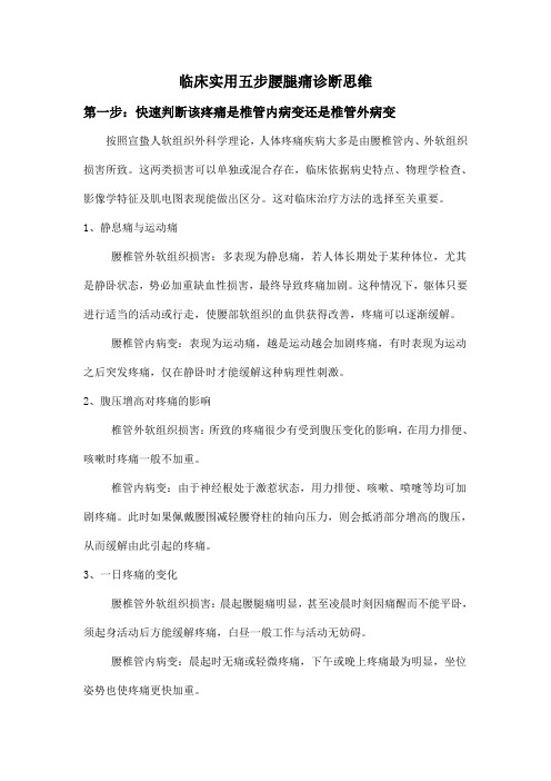临床实用五步腰腿痛诊断思维