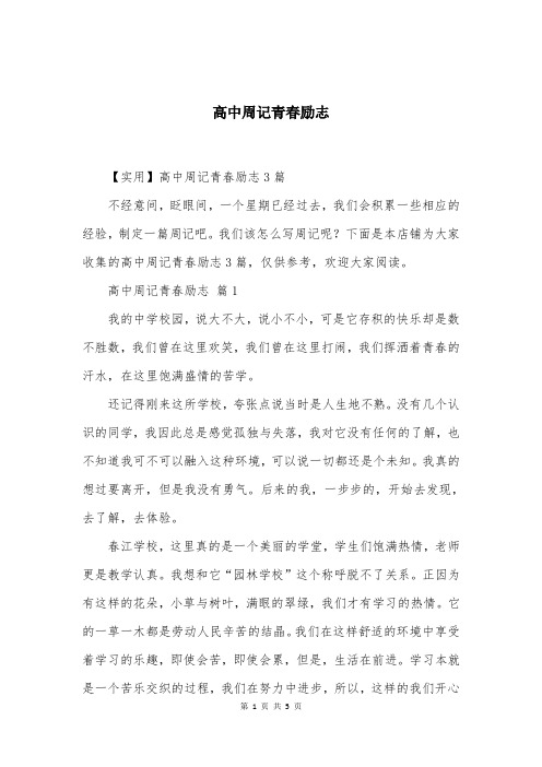高中周记青春励志 (33)