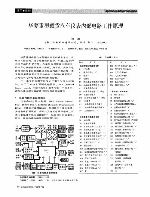华菱重型载货汽车仪表内部电路工作原理