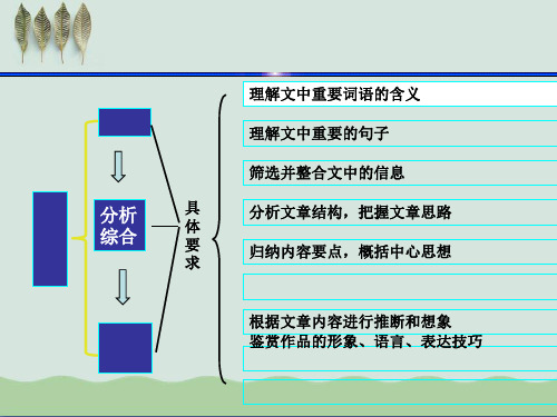 高考复习文学作品阅读专题之理解文中重要词语的含义和作用PPT课件(上课用)