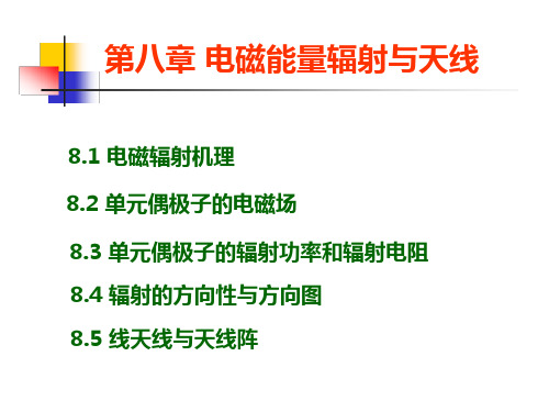 8.1 电磁辐射机理,8.2偶极子的场,8.3辐射功率及电阻