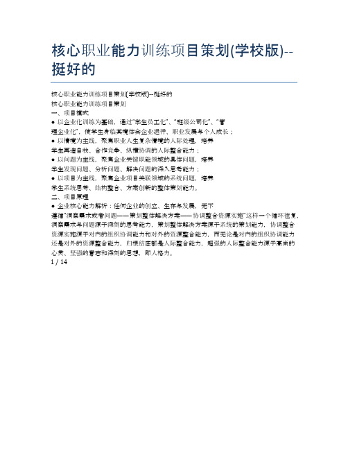 核心职业能力训练项目策划(学校版)--挺好的