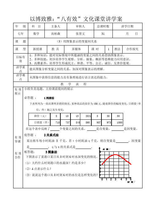 《用图象表示的变量间关系》优秀教案