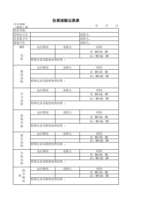 仪表巡检记录表