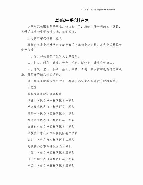 上海初中学校排名表.doc