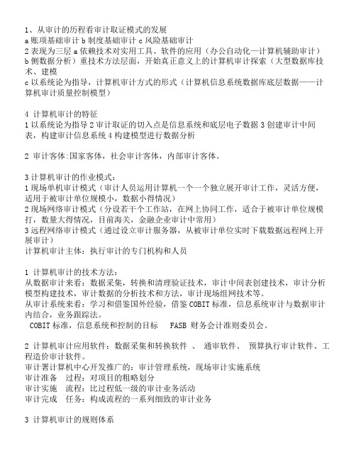 计算机审计复习资料