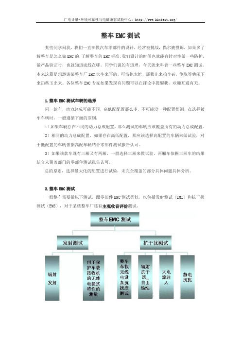整车EMC试验和实验室
