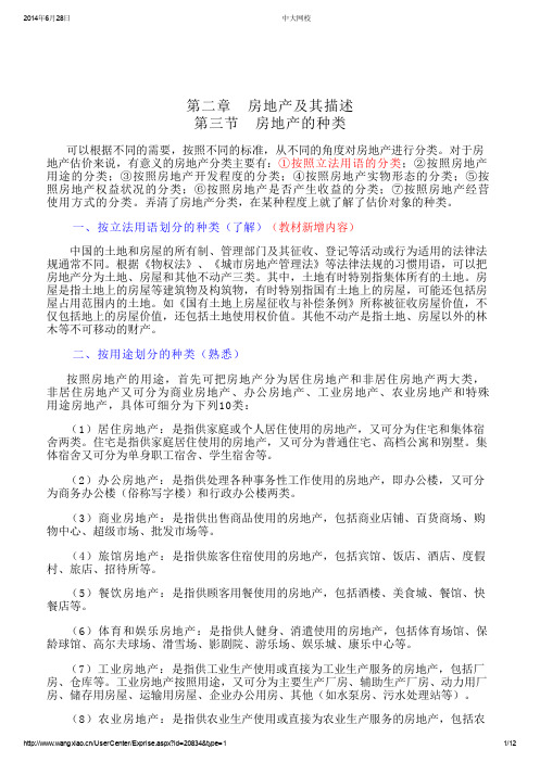 房地产及其描述