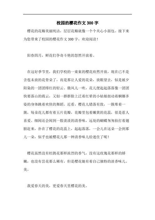 校园的樱花作文300字