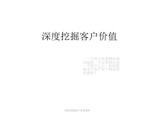 深度挖掘客户价值课件