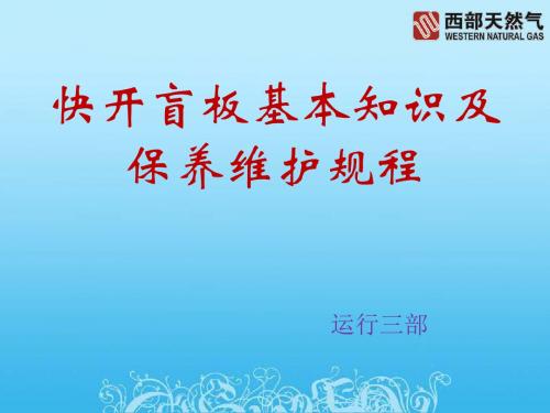 快开盲板基本知识及保养维护规程(1)