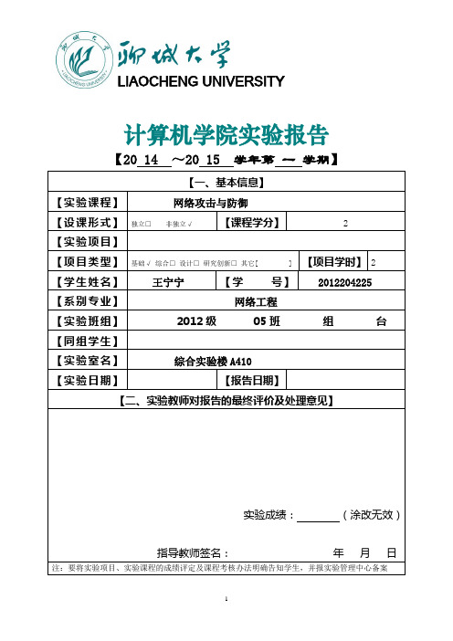 空白实验报告电子版