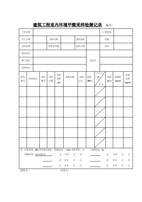 环境采样记录表