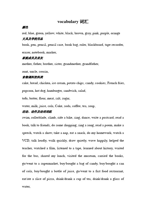 vocabulary词汇