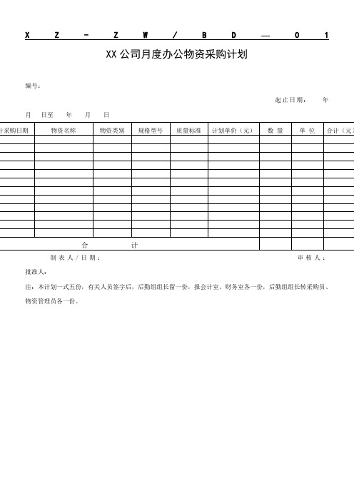 总务表单