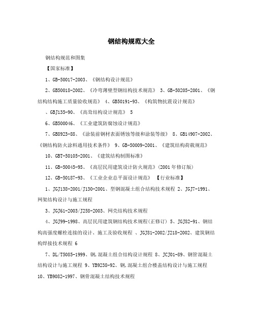 钢结构规范大全