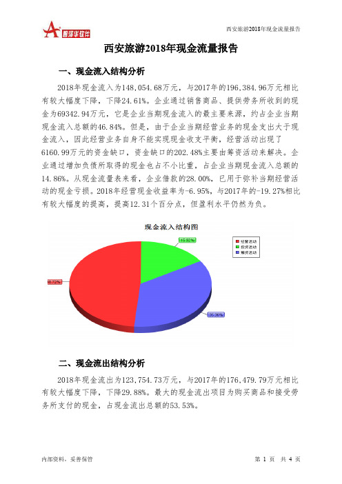 西安旅游2018年现金流量报告-智泽华