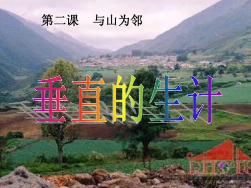 【精品课件】2013新教材《垂直的生计》