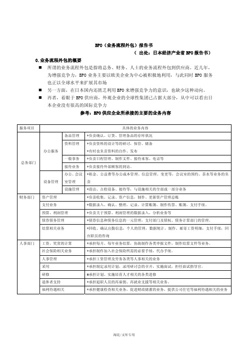 BPO(业务流程外包)报告书 ( 出处_日本经济产业省 BPO 报告书)