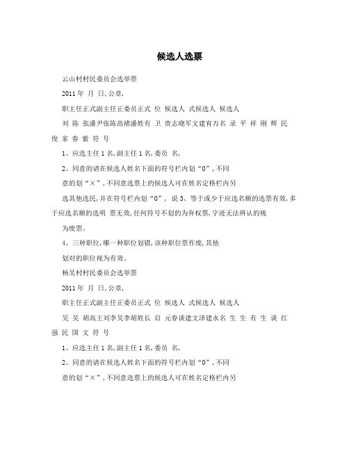 候选人选票