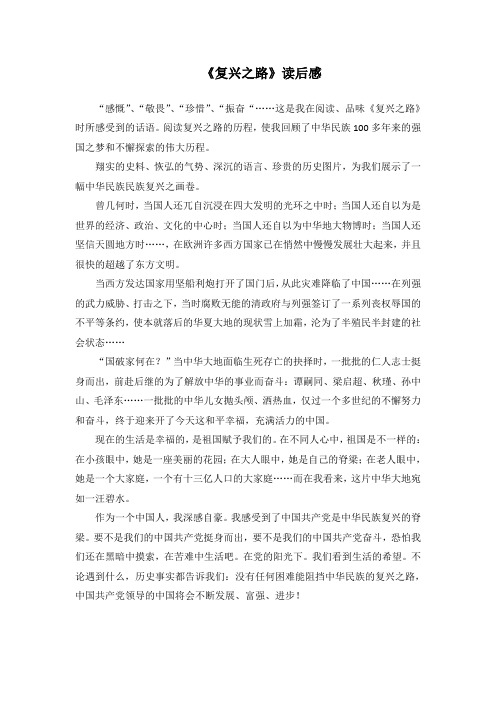 (09)《复兴之路》读后感