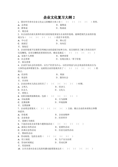 企业文化复习大纲2
