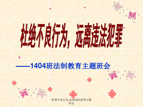 杜绝不良行为,远离违法犯罪主题班会 ppt课件