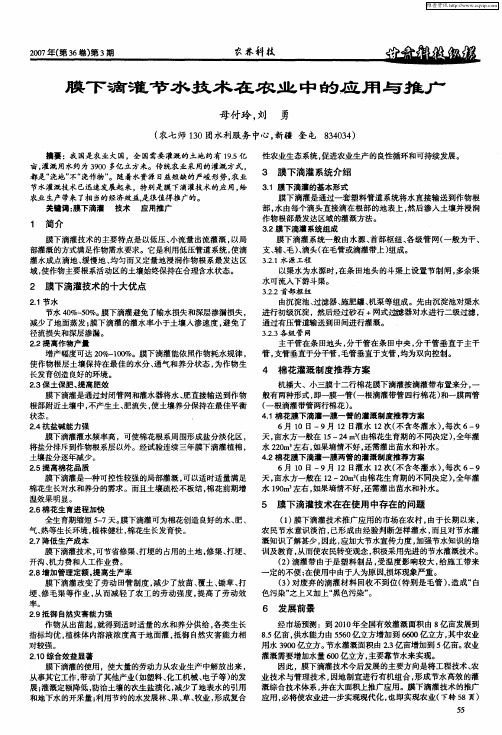 膜下滴灌节水技术在农业中的应用与推广