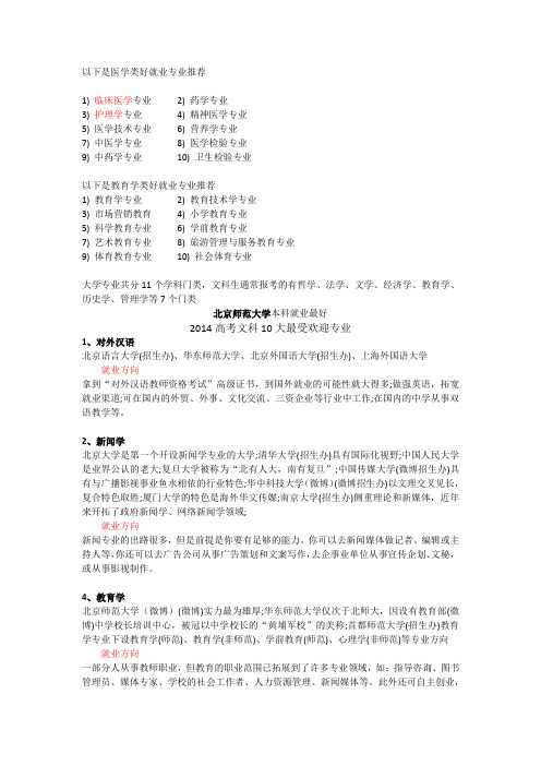 文科热门专业及就业方向分析