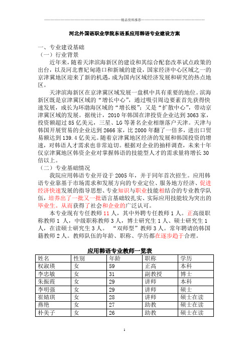 应用韩语专业建设方案【完成稿】