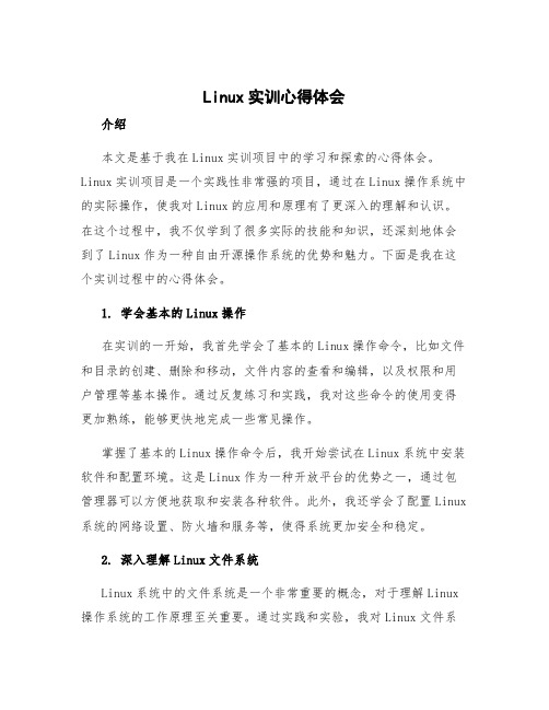 linux实训心得体会