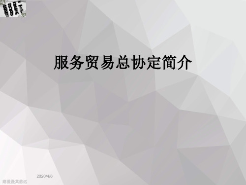 服务贸易总协定简介