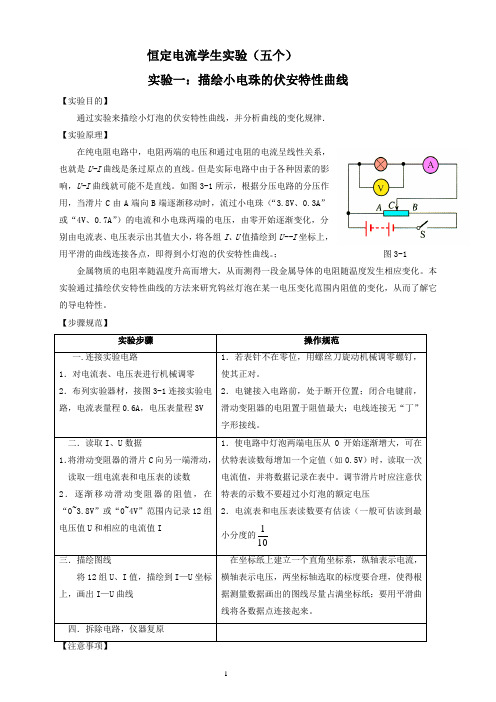 恒定电流学生实验(五个)