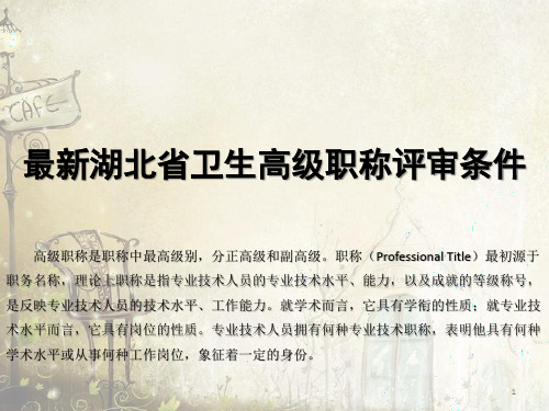 湖北省卫生高级职称评审条PPT