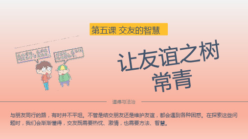 人教版道德与法治七年级上册 5.1 让友谊之树常青 课件(共21张PPT)