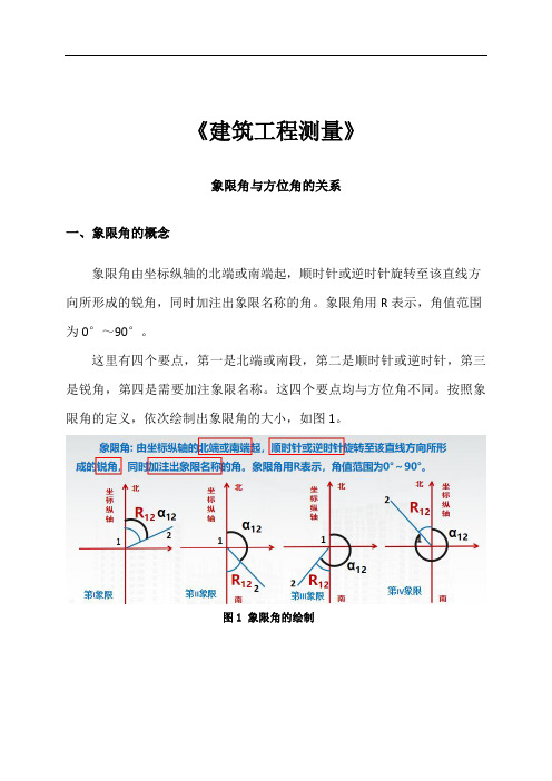 建筑工程测量：象限角与方位角的关系