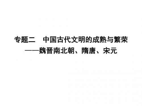 专题二 中国古代文明的成熟与繁荣——魏晋南北朝、隋唐、宋元