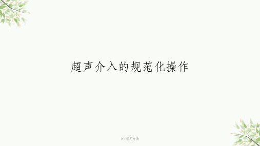 超声介入的操作及并发症处理课件